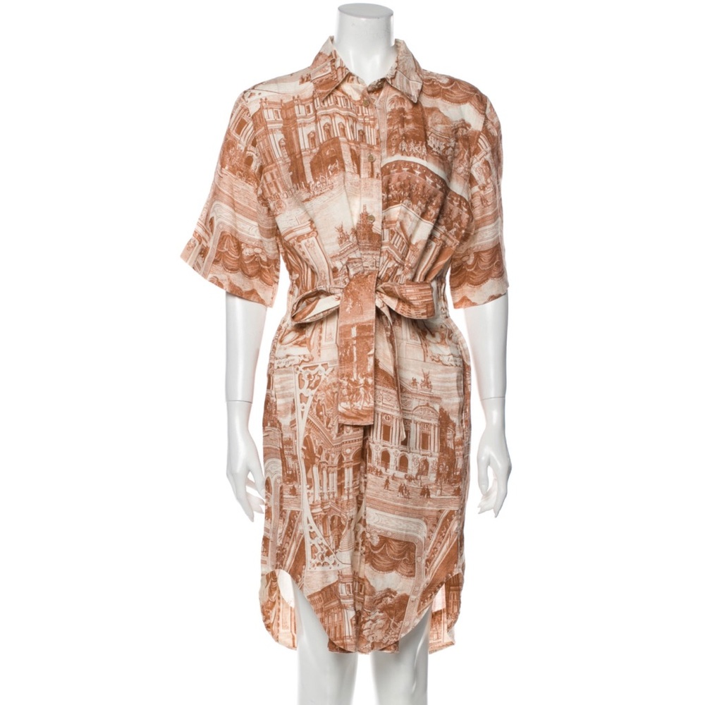 Acne Studio Linen Print Buttoned Shirt Dress M - Picture 7 of 16
